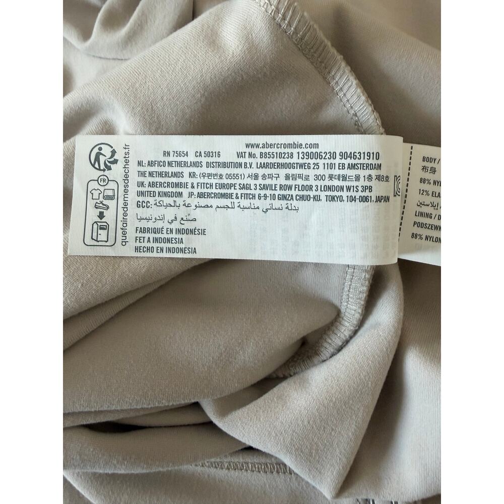 Abercrombie Fitch Soft A&F Bodysuit Size M Tan Square Neck Long Sleeve - Picture 4 of 5
